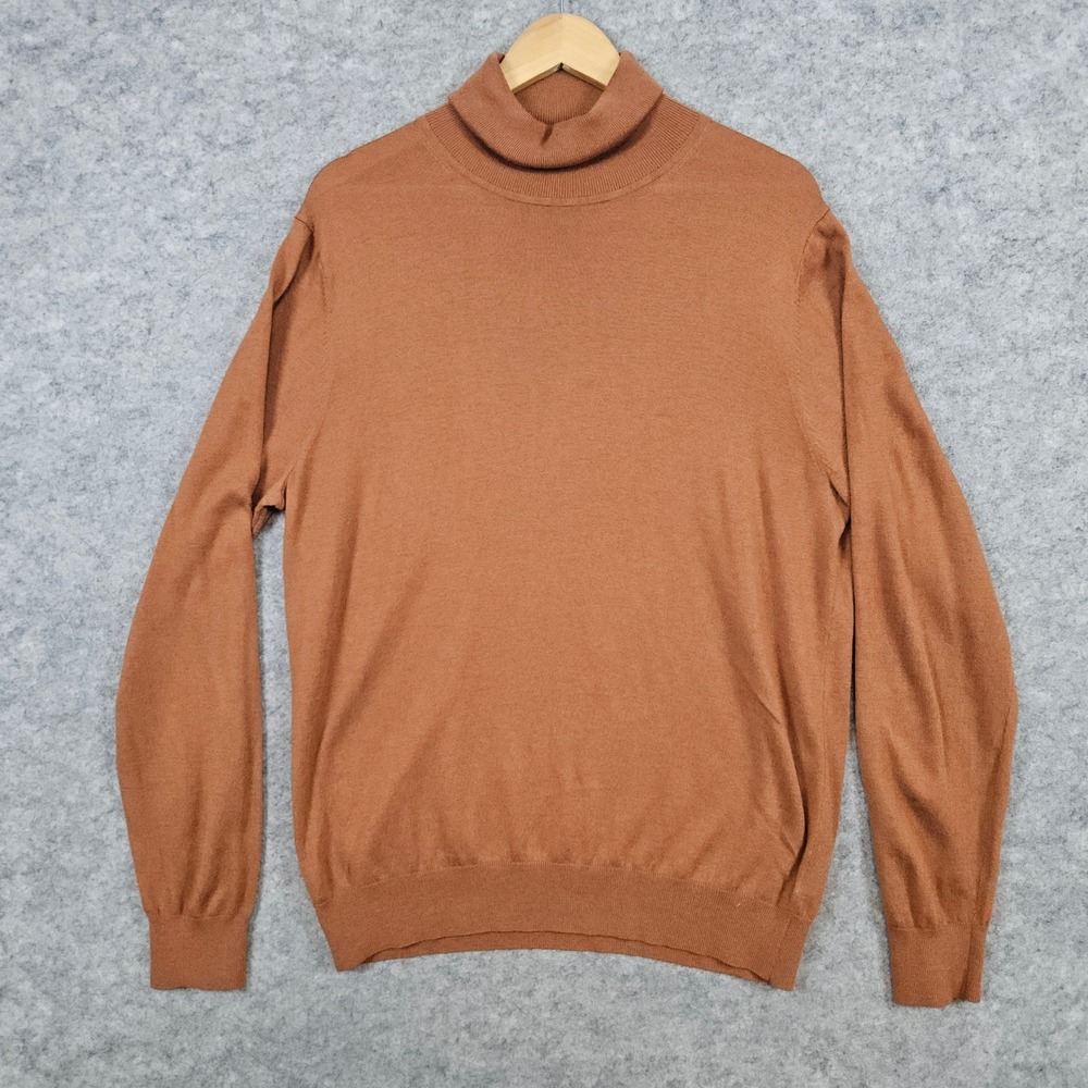 Paisley & Gray Men's Brown Turtleneck Sweater Size XL Slim Fit Preppy Wool Blend
